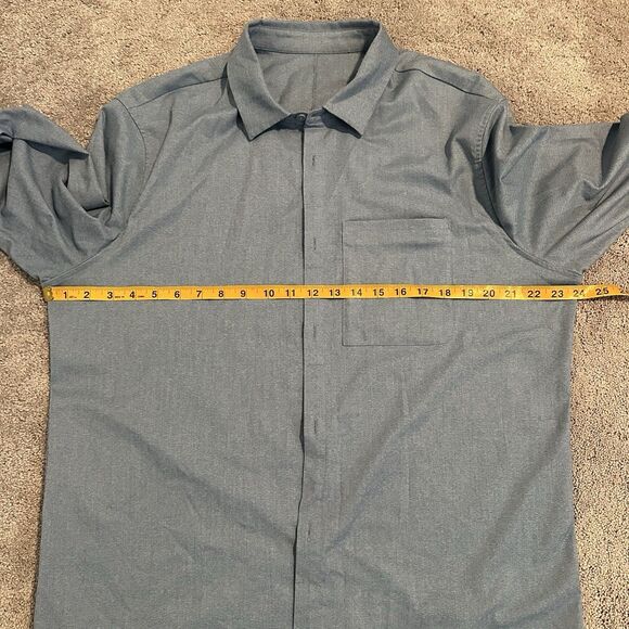 Lululemon XL Button Down Shirt Masons Peak Long Sleeve Flannel Blue commission - Picture 9 of 11